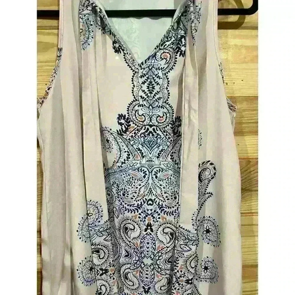 fab'rik Geometric Print Shift Dress with Tie-Neck, size M - Picture 2 of 8